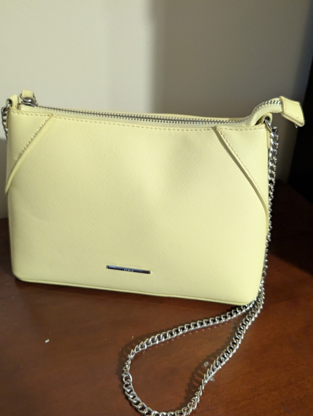 Like New Bershka Yellow Lime Crossbody Bag With Chain